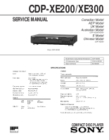 Sony CDP-XE300 - Service Manual